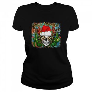 Feliz Navidad Merry Christmas Cactus Spanish Skull Leopard Shirt