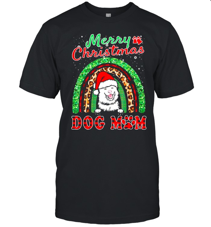 Finnish Lapphund Christmas Santa Hat Dog Mom Boho Rainbow T-shirt Finnish Lapphund Christmas Santa Hat Dog Mom Boho Rainbow T-shirt
