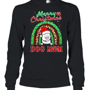 Finnish Lapphund Christmas Santa Hat Dog Mom Boho Rainbow T shirt 3