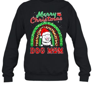 Finnish Lapphund Christmas Santa Hat Dog Mom Boho Rainbow T shirt 4