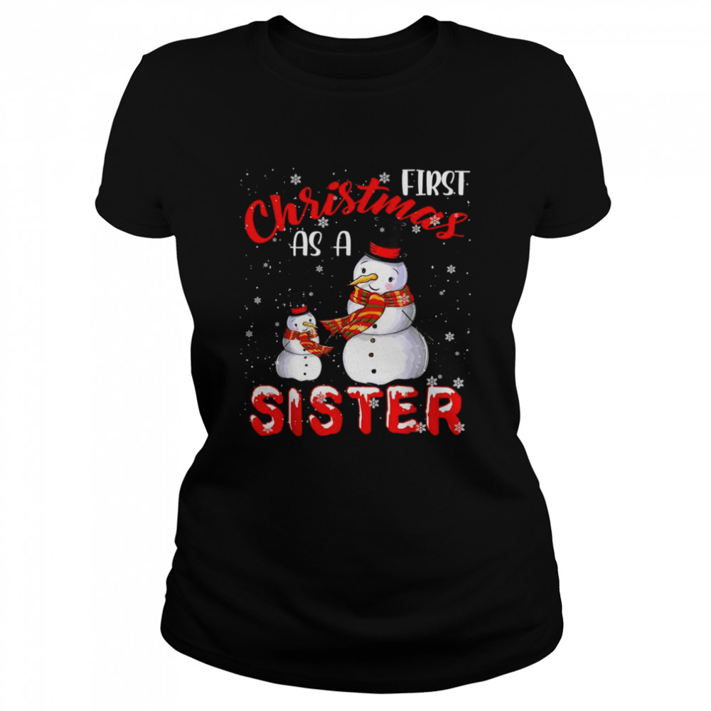 First Christmas As A Sister 2021 Pregnancy Announcement Shirt First Christmas As A Sister 2021 Pregnancy Announcement Shirt