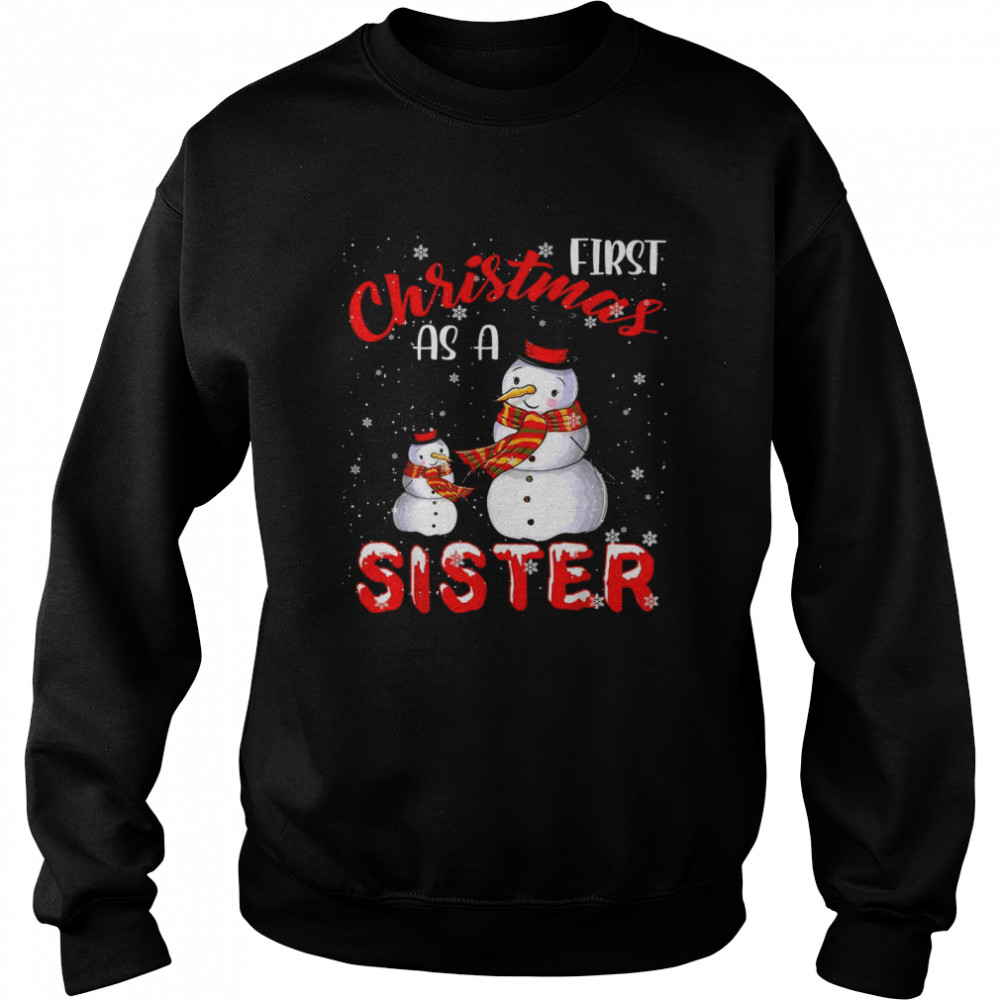 First Christmas As A Sister 2021 Pregnancy Announcement Shirt First Christmas As A Sister 2021 Pregnancy Announcement Shirt