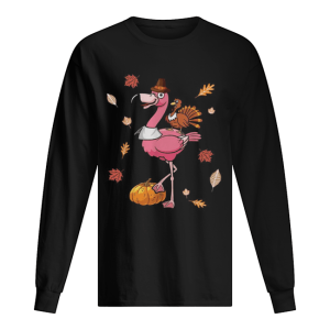 Flamingo and chicken turkey pumpkin shirt
