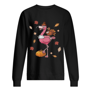 Flamingo and chicken turkey pumpkin shirt