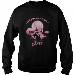 Flamingo in october we wear pink breast cancer awareness shirt