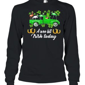 Flamingos Car St Patrick's Day a wee bit Irish today shirt 3
