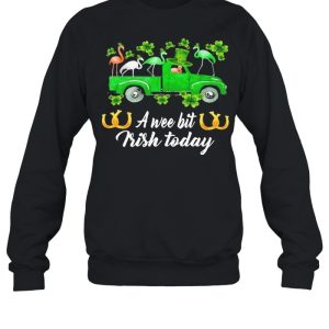 Flamingos Car St Patrick's Day a wee bit Irish today shirt 4