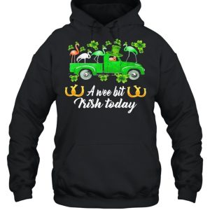 Flamingos Car St Patrick's Day a wee bit Irish today shirt 5