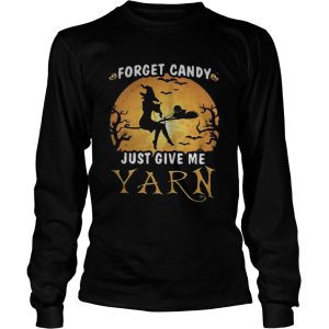 Forget candy just give me yarn Halloween moon t-shirt