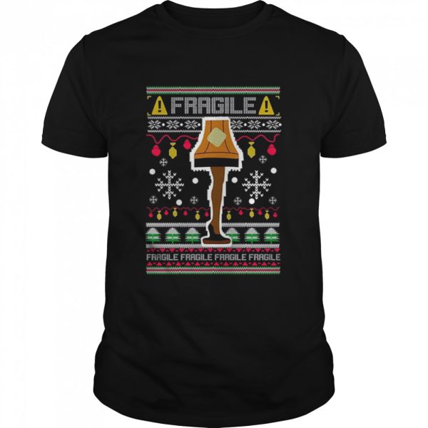 Fragile Leg Lamp Christmas Story Funny Xmas Ugly Christmas T-Shirt