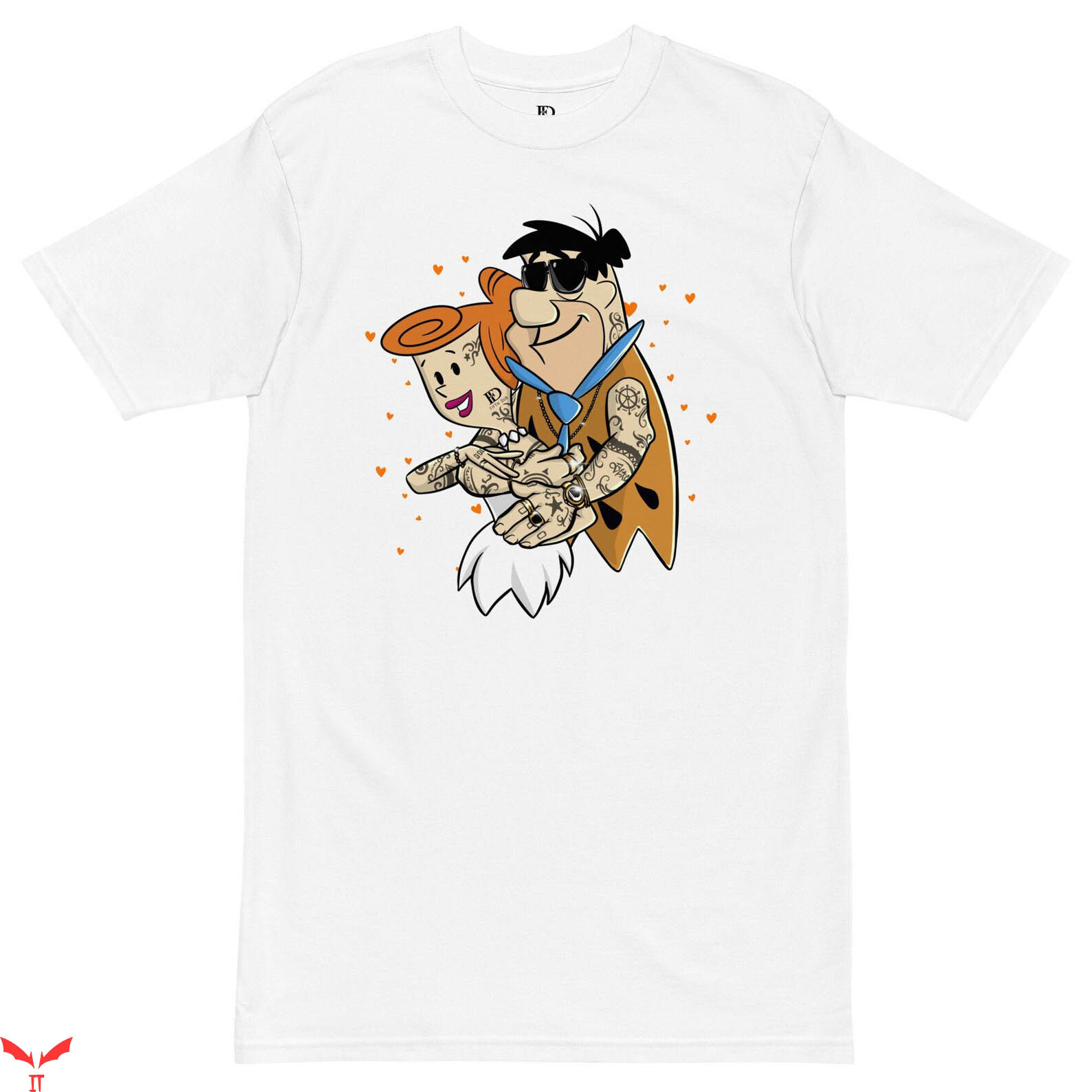 Fred Flintstone Golf T-Shirt Fred Wilma Heartrock Tee