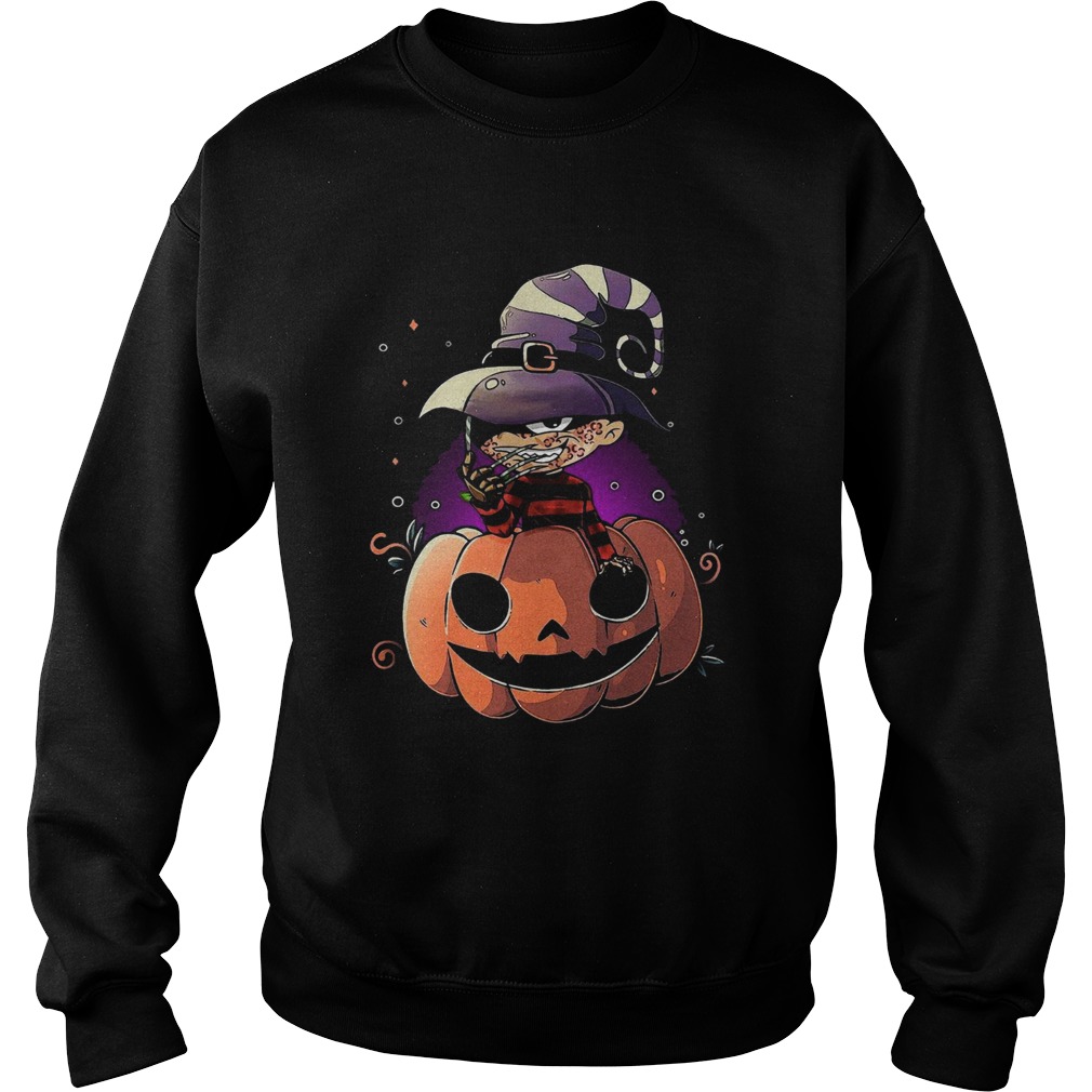 Freddy Krueger chibi on pumpkin halloween shirt Freddy Krueger chibi on pumpkin halloween shirt