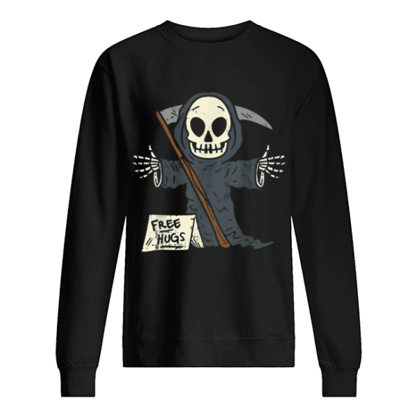 Free Hugs Grim Reaper Scary Funny Halloween Costume shirt