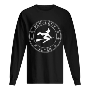 Frequent Flyer Witch on Broom Halloween shirt