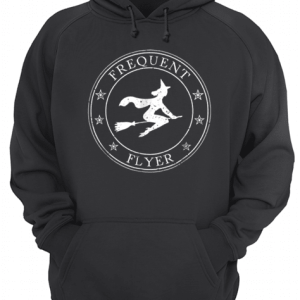 Frequent Flyer Witch on Broom Halloween shirt 3