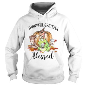 Frog Thankful Grateful Blessed Autumn Fall shirt