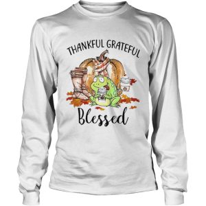 Frog Thankful Grateful Blessed Autumn Fall shirt