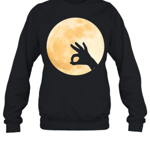 Full Moon Okay Hand Sign Ok Symbol Lunar Phase T-shirt