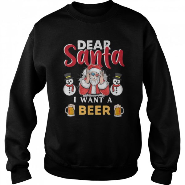 Funny Christmas Dear Santa i want a Beer T-Shirt