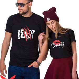 Funny Couple T-Shirt Beast Beauty Matching