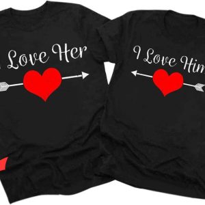 Funny Couple T-Shirt I Love Her And Him