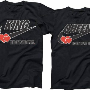 Funny Couple T-Shirt King and Queen Couples Valentines Day