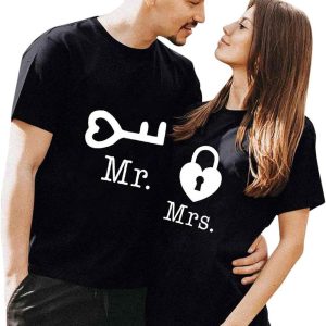 Funny Couple T-Shirt Mr And Mrs The Right Key