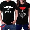 Funny Couple T-Shirt Mr Right Mrs Always Right