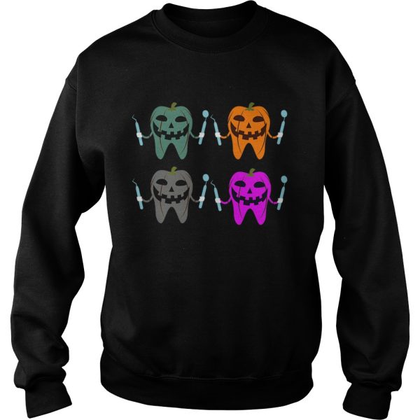 Funny Dental Halloween Tooth Pumpkin Dentist Halloween Gift TShirt