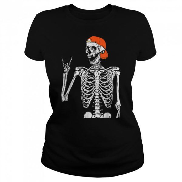 Funny Halloween Punk Rocker Skeleton Hand Rock On Costume T-Shirt