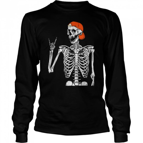 Funny Halloween Punk Rocker Skeleton Hand Rock On Costume T-Shirt