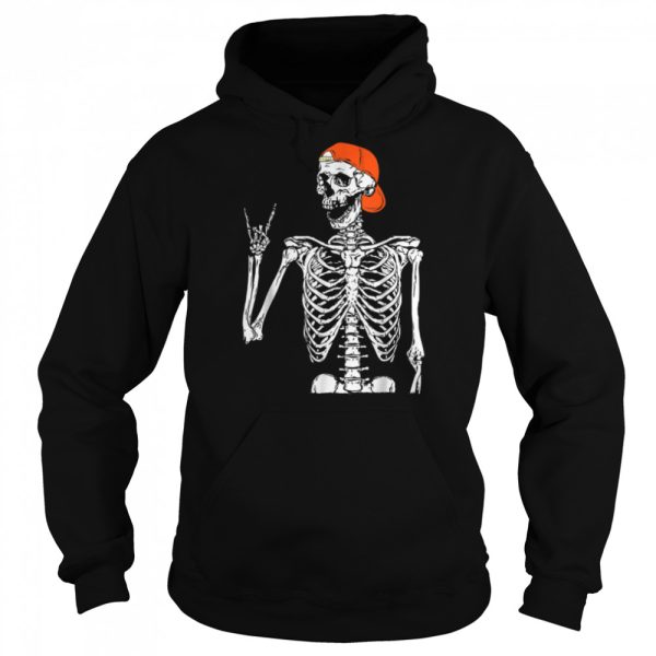 Funny Halloween Punk Rocker Skeleton Hand Rock On Costume T-Shirt