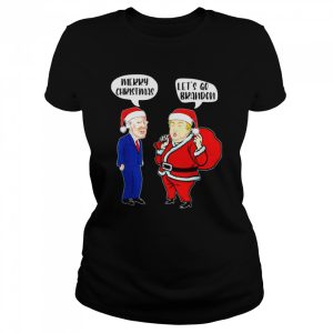 Funny Let’s go brandon brandon meme Trump santa Biden sarcastic shirt