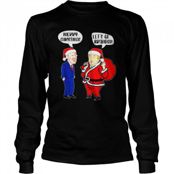 Funny Let’s go brandon brandon meme Trump santa Biden sarcastic shirt