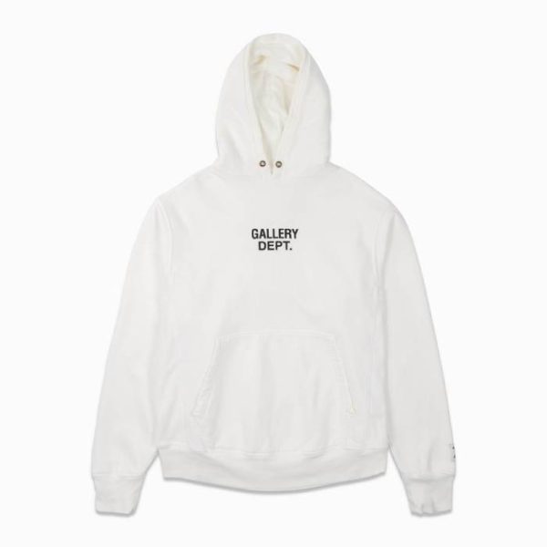 Gallery Dept. Logo Printed Hoodie White