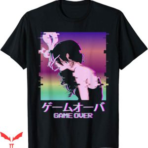 Game Over T-Shirt Japanese Vaporwave Sad Anime Girl Game Tee