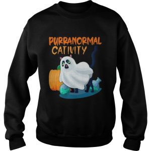 Ghost Cat Purranormal Activity Funny Halloween shirt