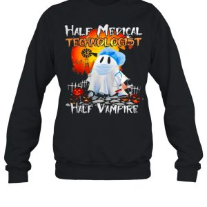 Ghost Half Medical Technologist Half Vampire Halloween T-shirt