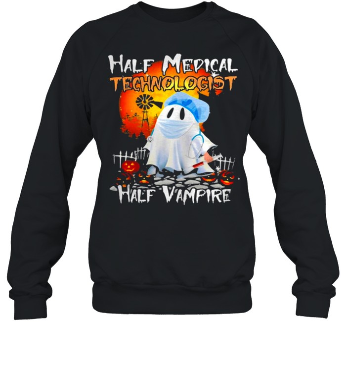 Ghost Half Medical Technologist Half Vampire Halloween T-shirt Ghost Half Medical Technologist Half Vampire Halloween T-shirt