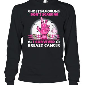 Ghost and Goblins dont scare me I survived Breast Cancer Halloween shirt