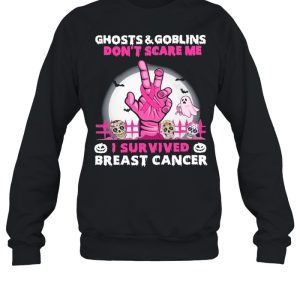 Ghost and Goblins dont scare me I survived Breast Cancer Halloween shirt