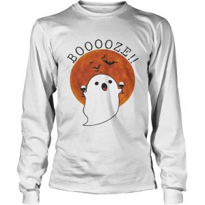Ghost drinking wine booze Moon Haunted Halloween shirt