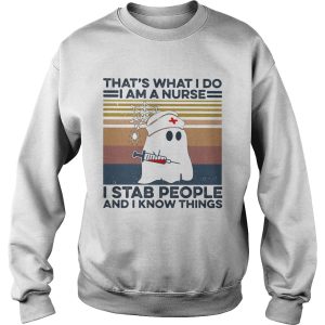 Ghost thats what i do i am a nurse i stab people and i know things vintage retro shirt