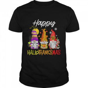 Gnomes Hallothanksmas Halloween Thanksgiving Christmas T-Shirt