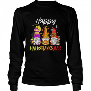 Gnomes Hallothanksmas Halloween Thanksgiving Christmas T Shirt B0BKK74NWJ 3