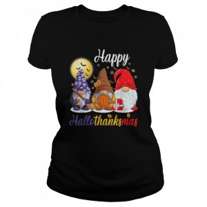 Gnomes Thanksgiving Halloween Christmas Happy HalloThanksMas T-Shirt