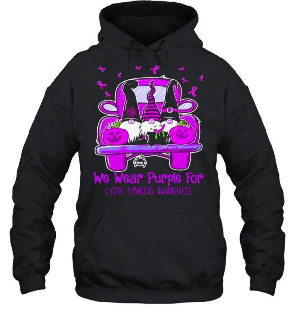 Gnomes cystic fibrosis awareness we wear purple for Halloween shirt
