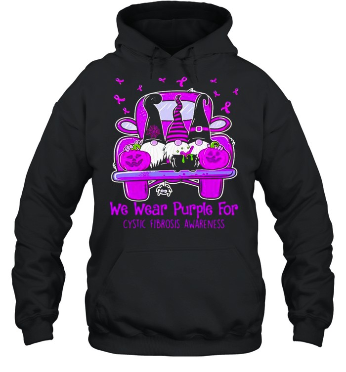 Gnomes cystic fibrosis awareness we wear purple for Halloween shirt Gnomes cystic fibrosis awareness we wear purple for Halloween shirt