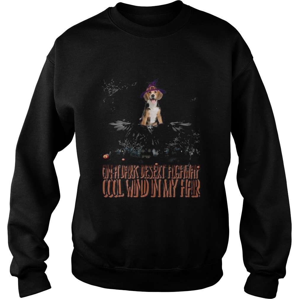 Golden retriever on a dark desert highway cool wind in my hair shirt Golden retriever on a dark desert highway cool wind in my hair shirt