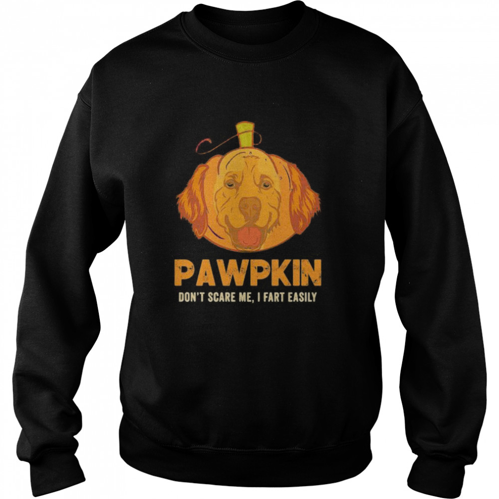 Golden retriever pumpkin pumpkin don’t scare me i fart easily halloween shirt Golden retriever pumpkin pumpkin don’t scare me i fart easily halloween shirt